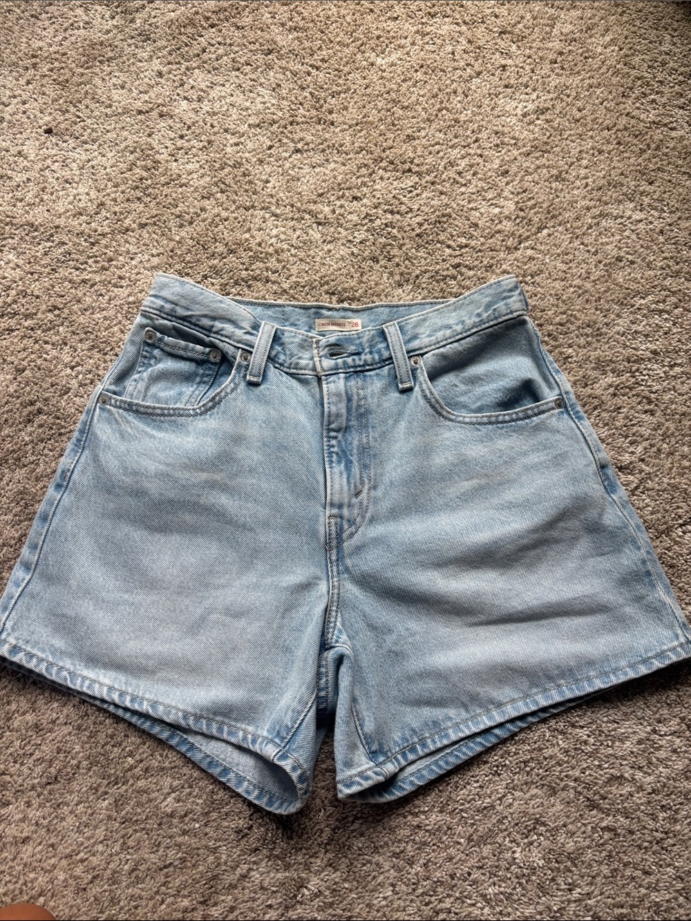 NWOT Light Blue Denim cinch waist High-Waist Women’s Shorts